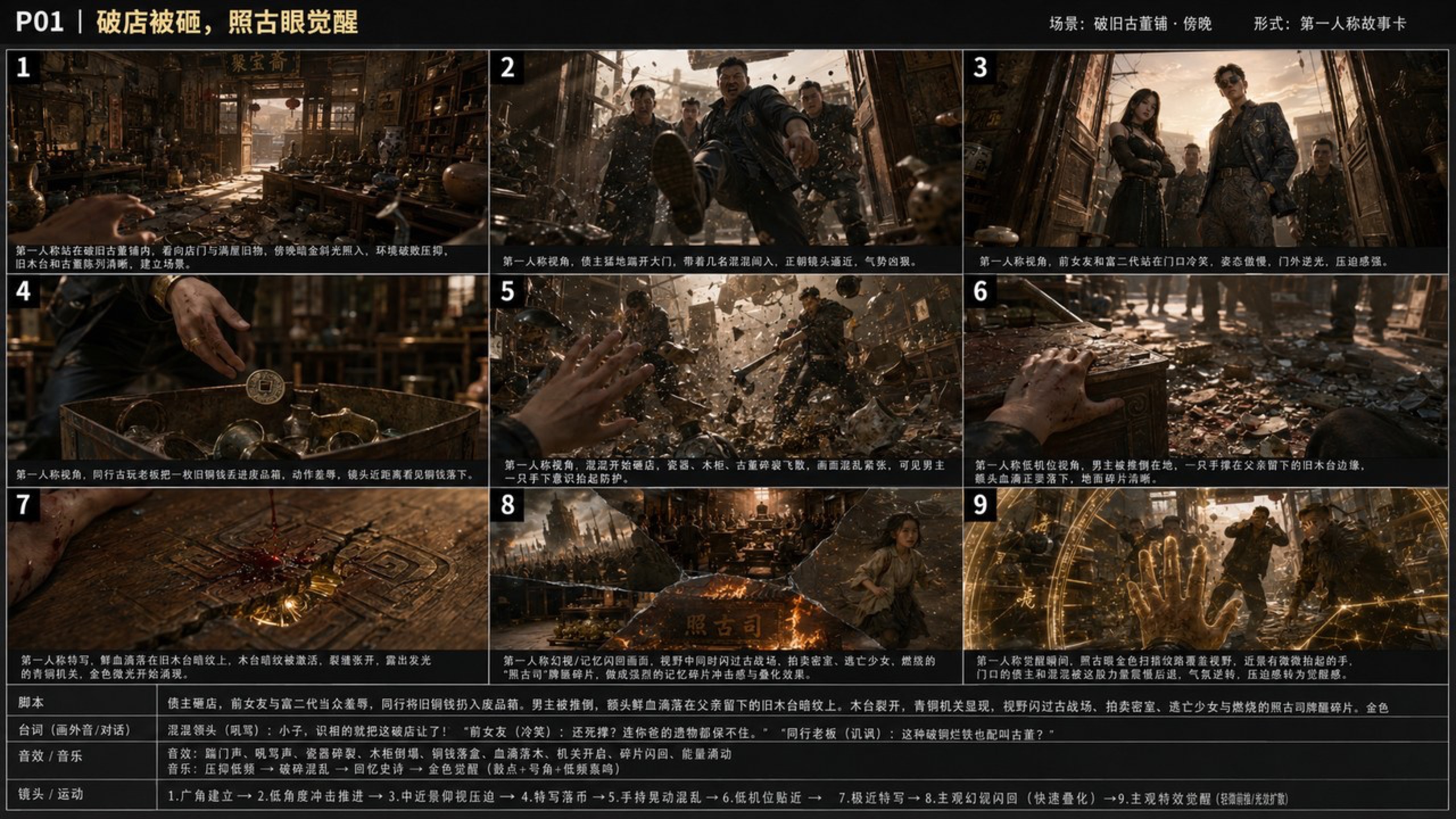 照古眼 AI 分镜缩略图